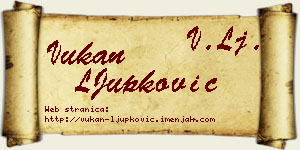 Vukan LJupković vizit kartica